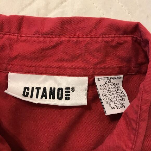 Gitano red long sleeve button up shirt 2XL - Picture 2 of 3
